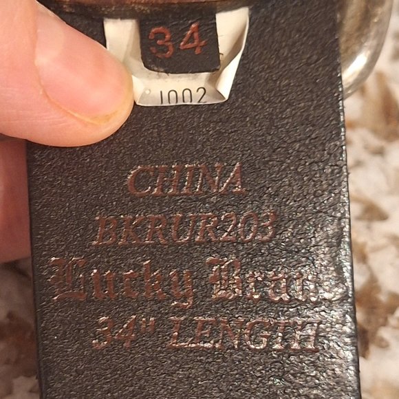 Lucky Brand MENS Leather Black  Belt size 34 - Picture 5 of 8